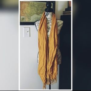 Mustard Yellow Pashmina With Fringe